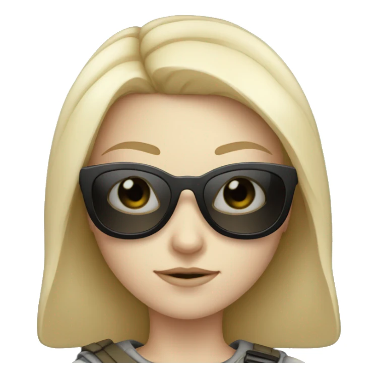 Pale-skinned Girl warrior with dark sunglasses sticker