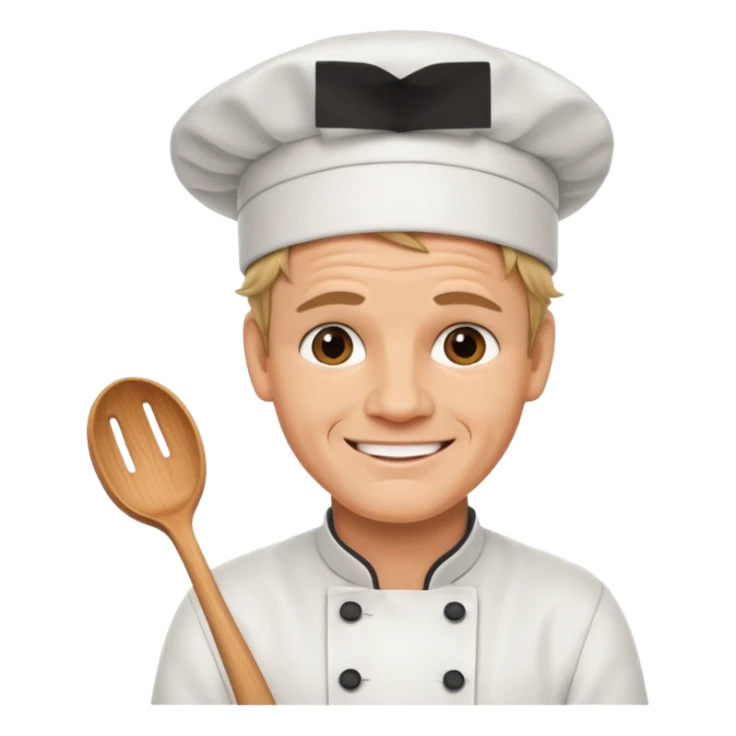 gordon ramsey with cook hat and smile sticker