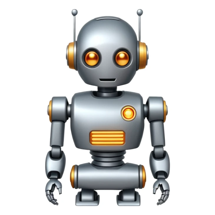 cool and modern robot to represent an AI agent, se possibile qualità più elevata e con sfondo bianco sticker