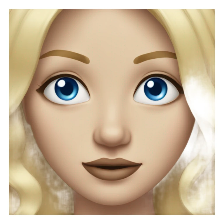 realistic blonde hair portrait with blue eyes  sticker