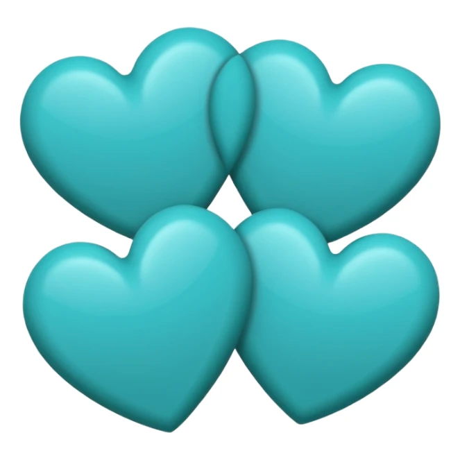 3 teal lined hearts that are hollow in the center sticker