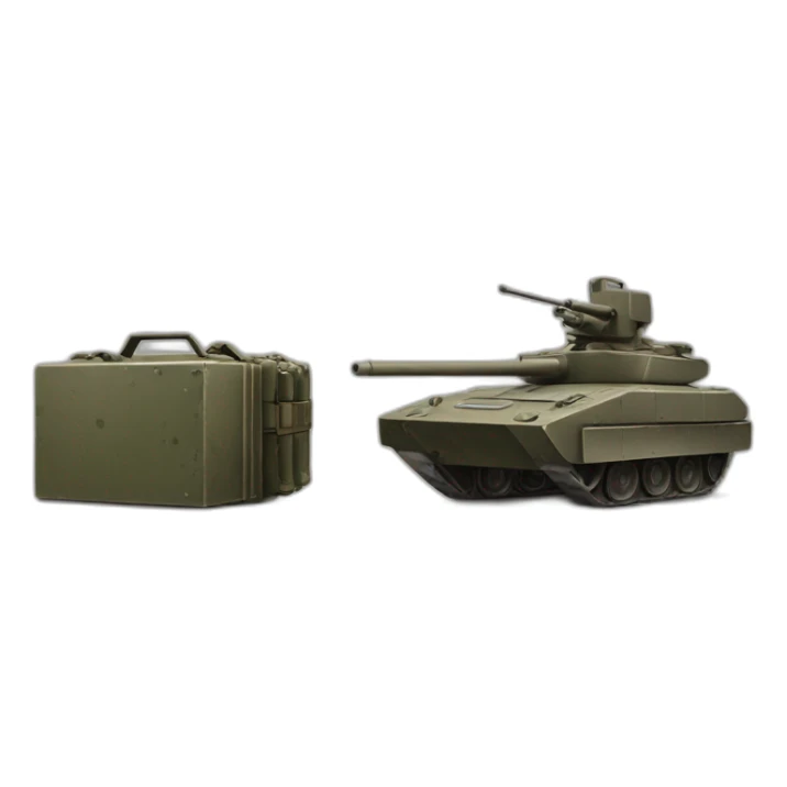 1 side with an Ammunition box with bullet and other side with a military vehicle  sticker