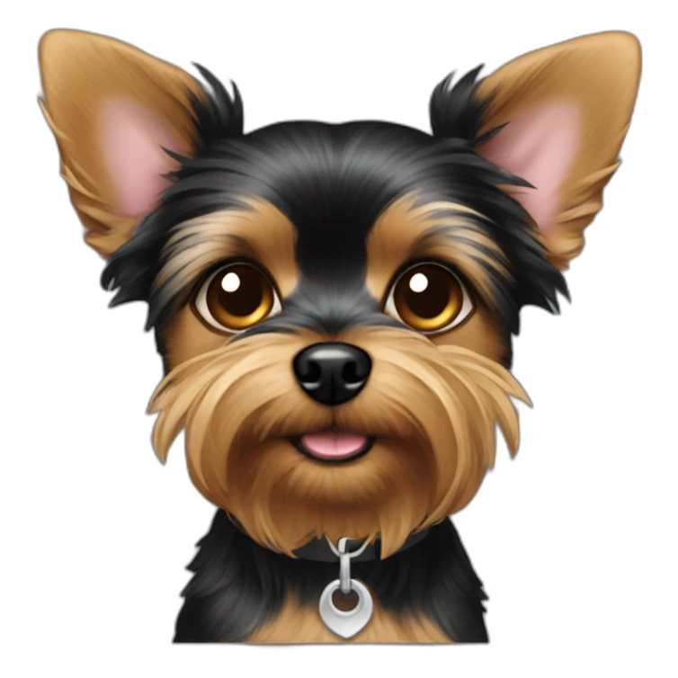 Dog chorkie black cutted ear sticker