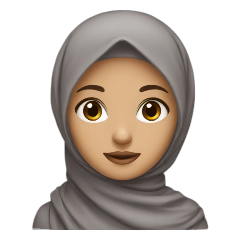 Female with hijab cute brown eyes sticker