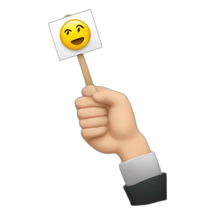 Hands in strike holding a poster with « YES. » on it sticker