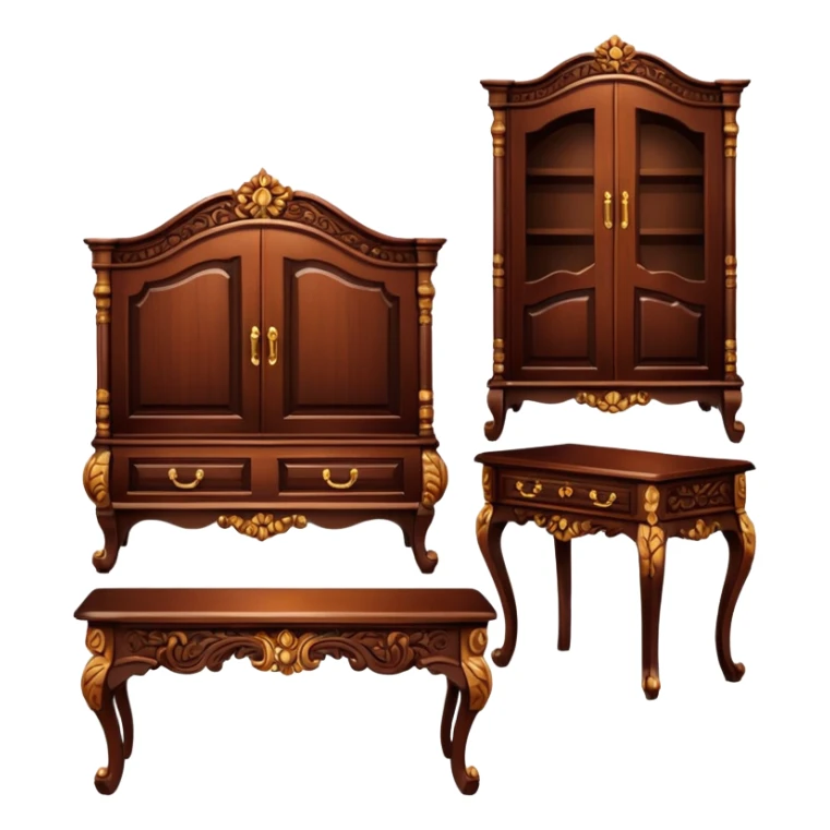 fancy wooden furniture set sticker