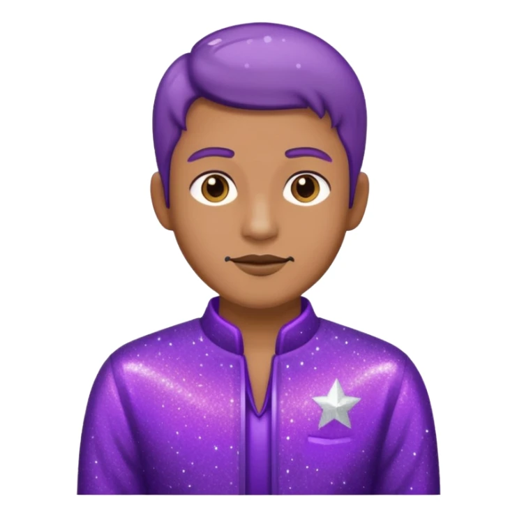 man supervisor wearing glitter purple glittery clothes sticker