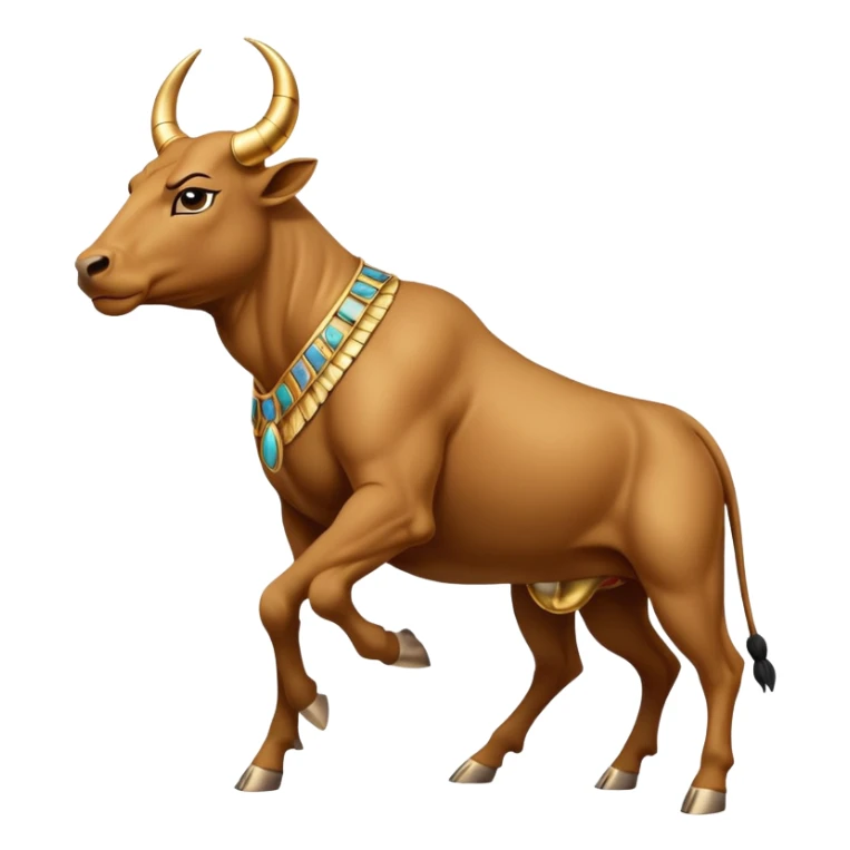 fullbody Egyptian human bull leaper, back view, in 'are you entertained' pose, without horns, with gold jewelry sticker