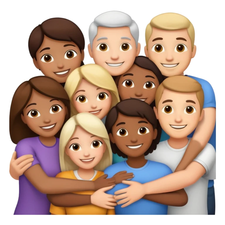 Group hug of diverse people sticker