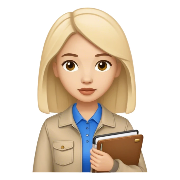  female sport coach with coach wear and holding a notebook sticker