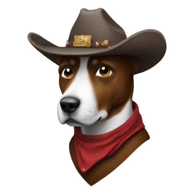 elon mask as a dog with cowboy hate sticker