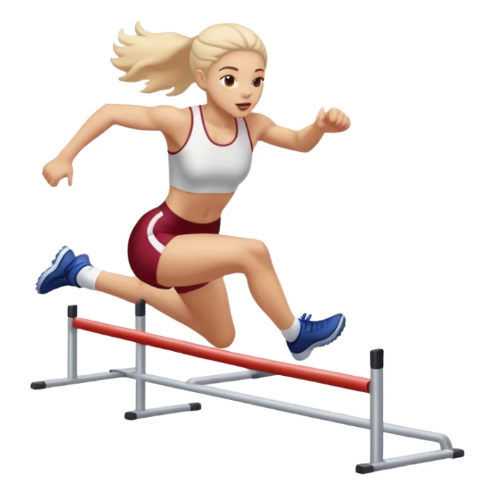 Hurdler girl going over hurdle sticker