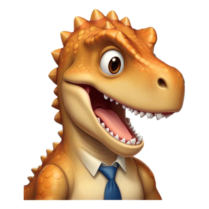 face of an office dinosaur laughing  sticker