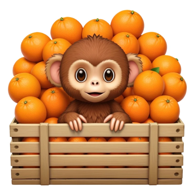Cheburashka in a crate of oranges sticker