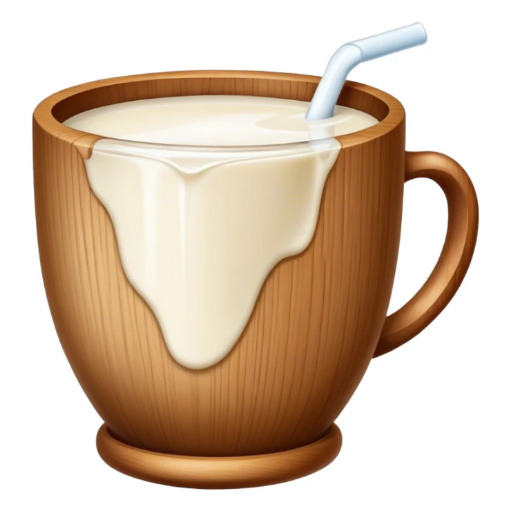 wooden cup of milk sticker