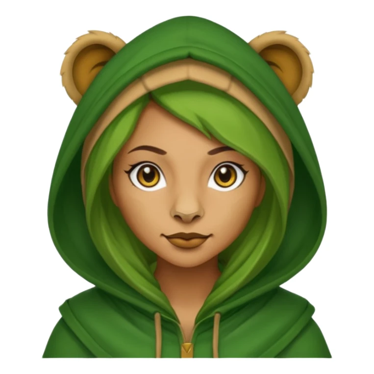 green Hooded lion woman sticker