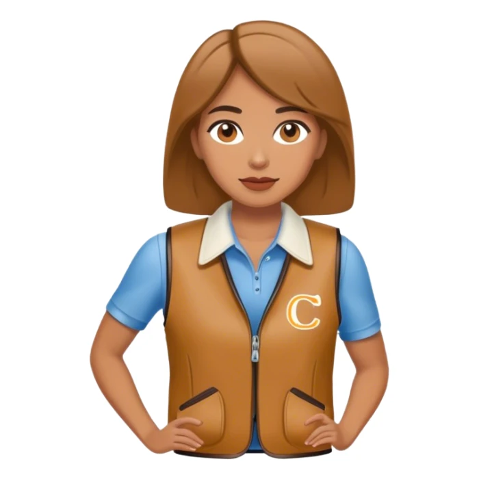 female sport coach with coach vest sticker