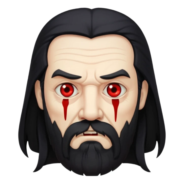 sad face vampire old man long hair with beard
 sticker