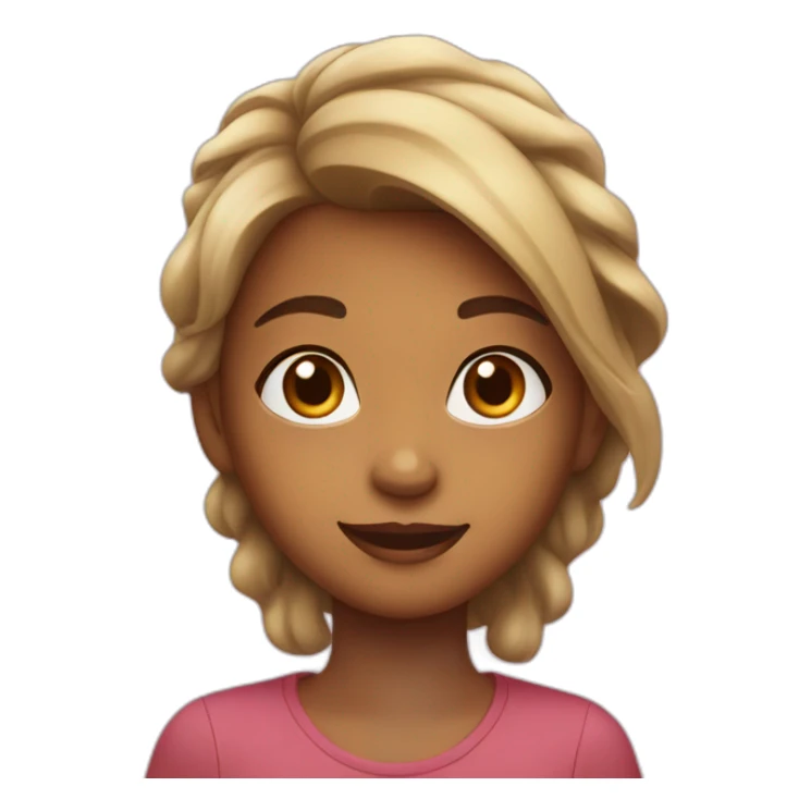girl with a sweet, engaging look and a soft, inviting voice sticker