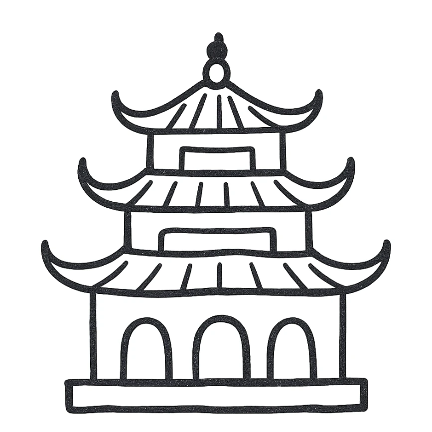 chinese temple sticker