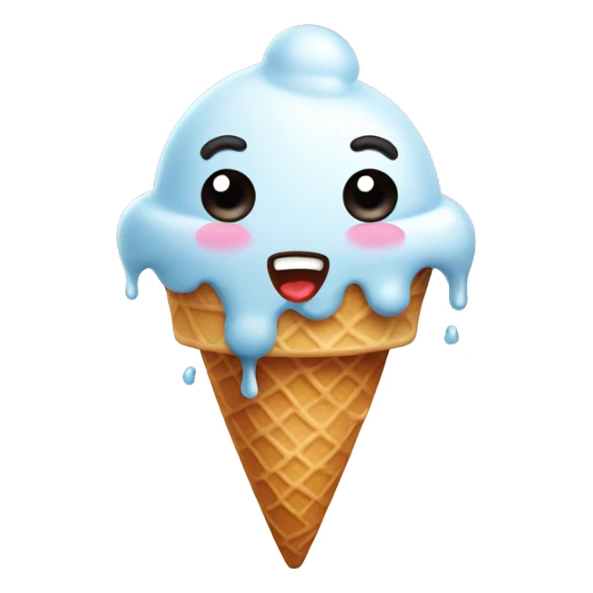 cute ice cream shocked melting sticker