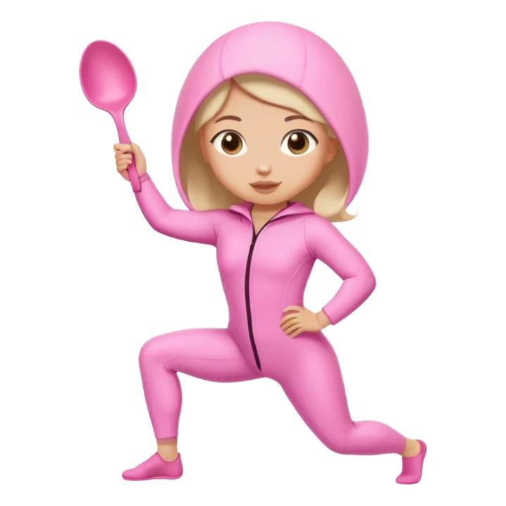 Girl going Pilates in pink spork suit sticker