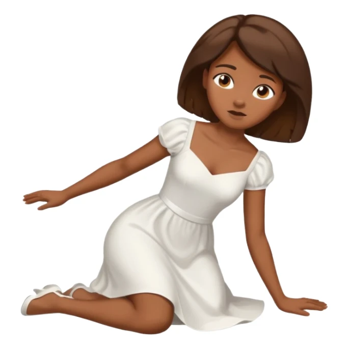 Fainting black girl brown hair  sticker