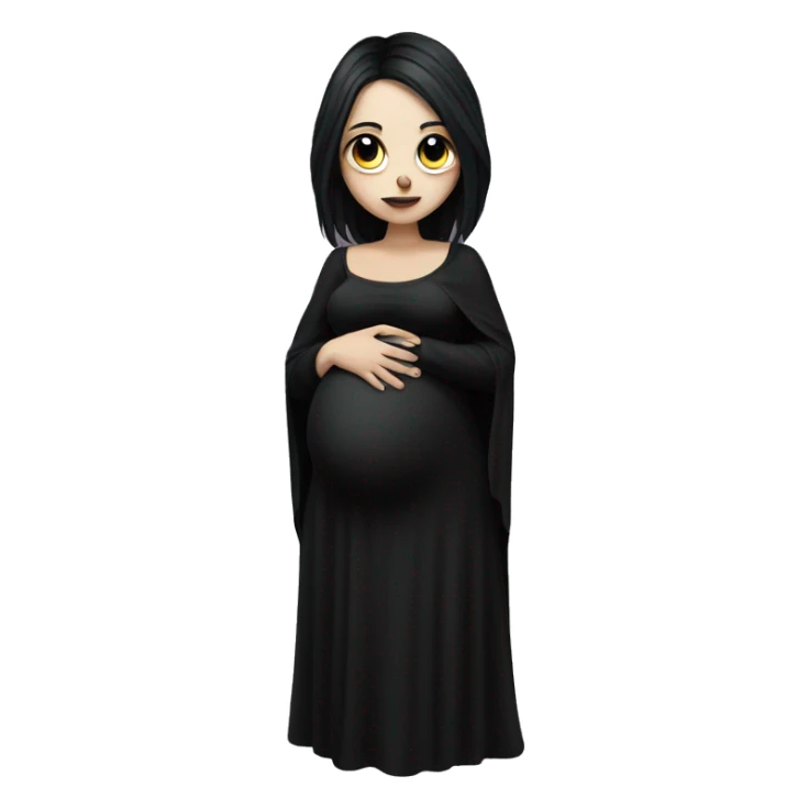 Pregnant goth woman sticker