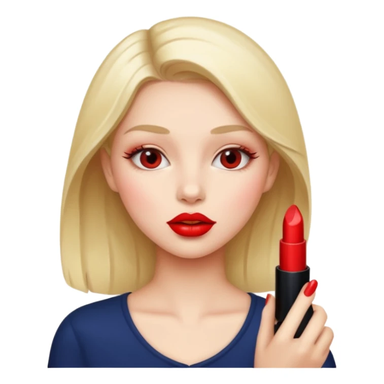 girl putting lipstick sticker