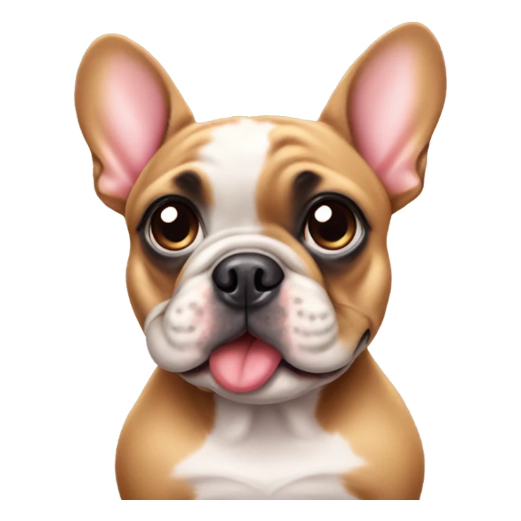 frenchie with puppy eyes and begging for a treat on valentines day  sticker