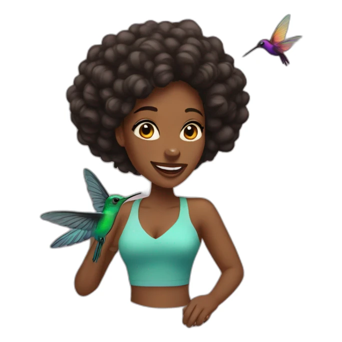 Black women with humming bird sticker