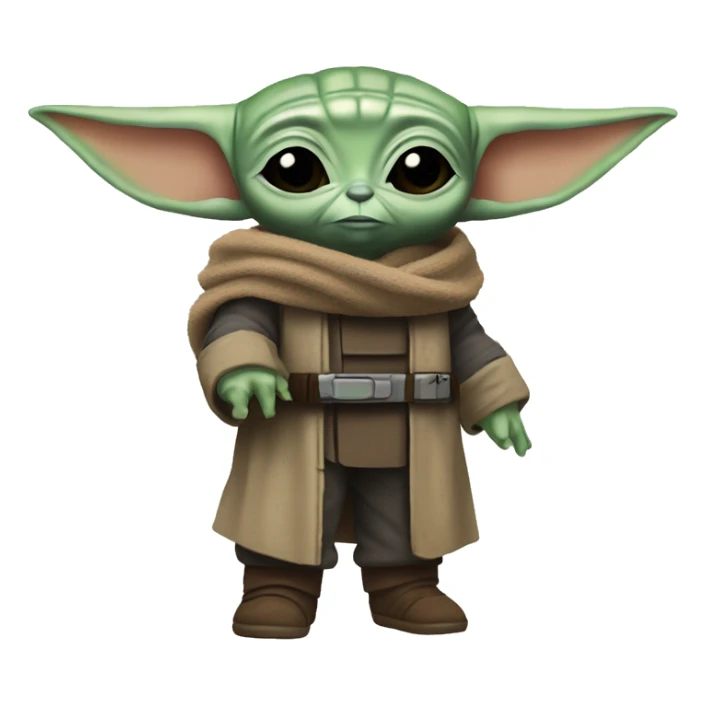 the mandalorian holding baby yoda (Grogu) sticker