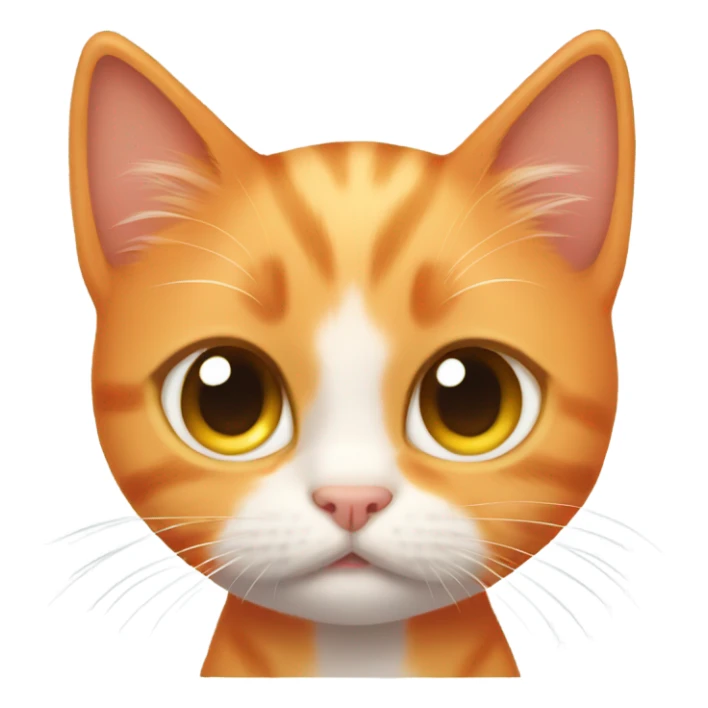 orange kitten with teary eye emoji face sticker
