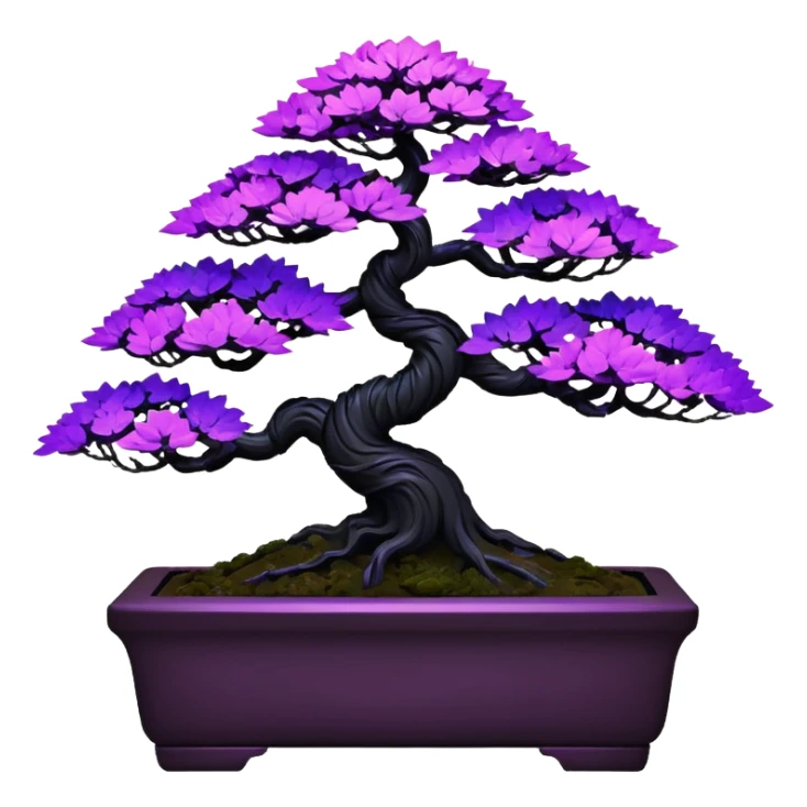  Rustic shiny black-purple fiber optic lights crimson maple cobalt tiny bonsai  sticker