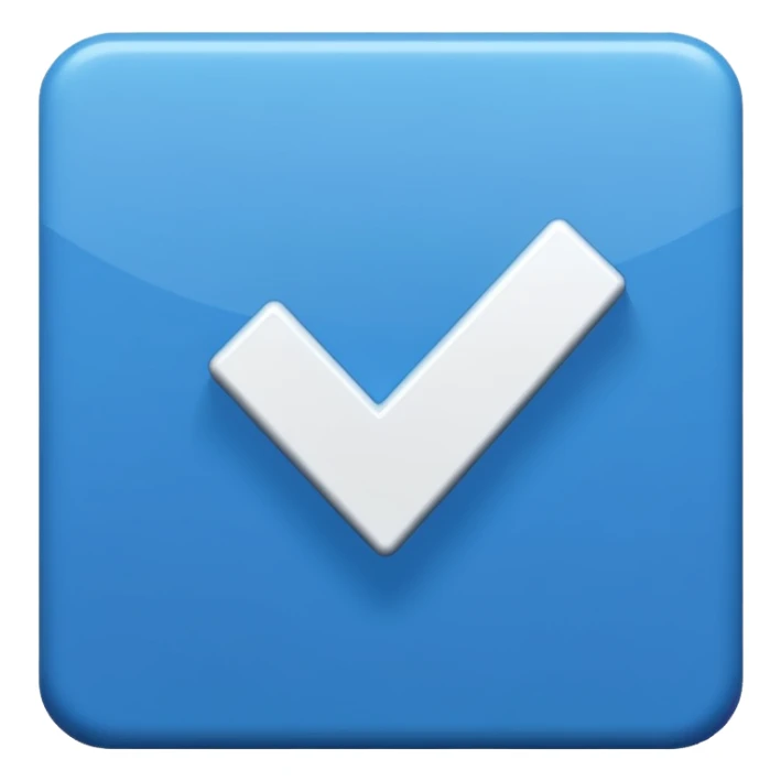 I want a blue background and a white checkmark inside it emoji which I will call the "Fake Roblox Verified Badge Emoji" and the blue background should be square and it should be the "🟦" emoji being the background sticker