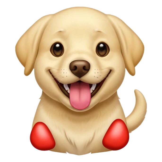 Light yellow English Labrador retriever big tongue happy playing sticker