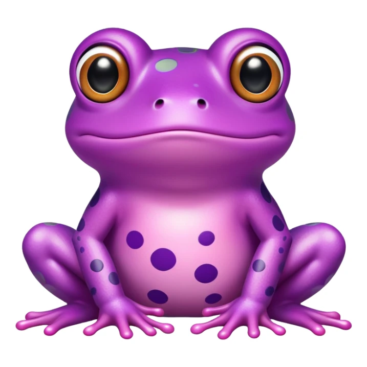 Pink cartoon frog with purple polka dots  sticker