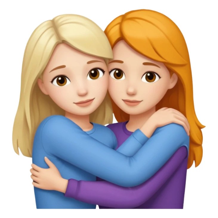 duas meninas lindas, a darem um abraço de amizade sticker