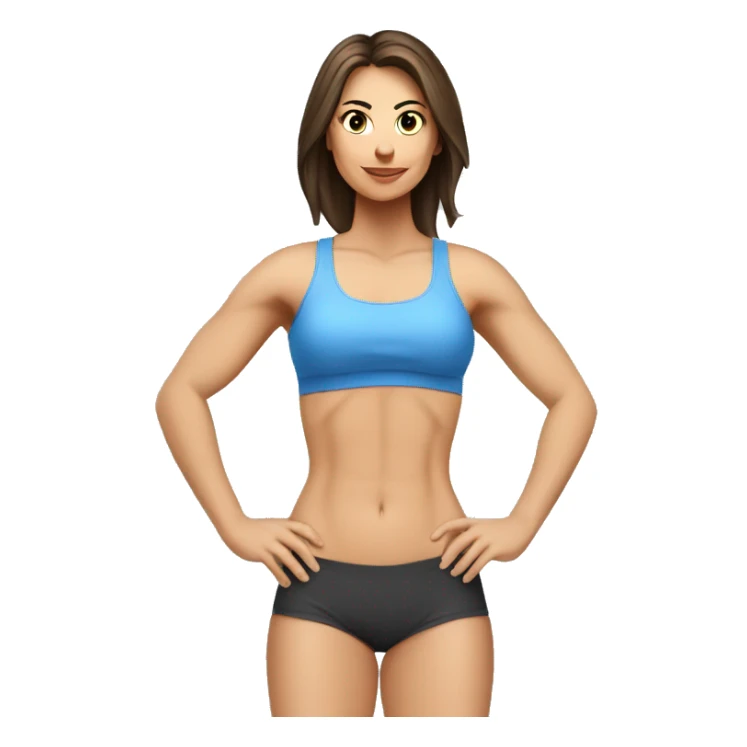 Woman glute muscles, fit Caucasian woman, brunette sticker
