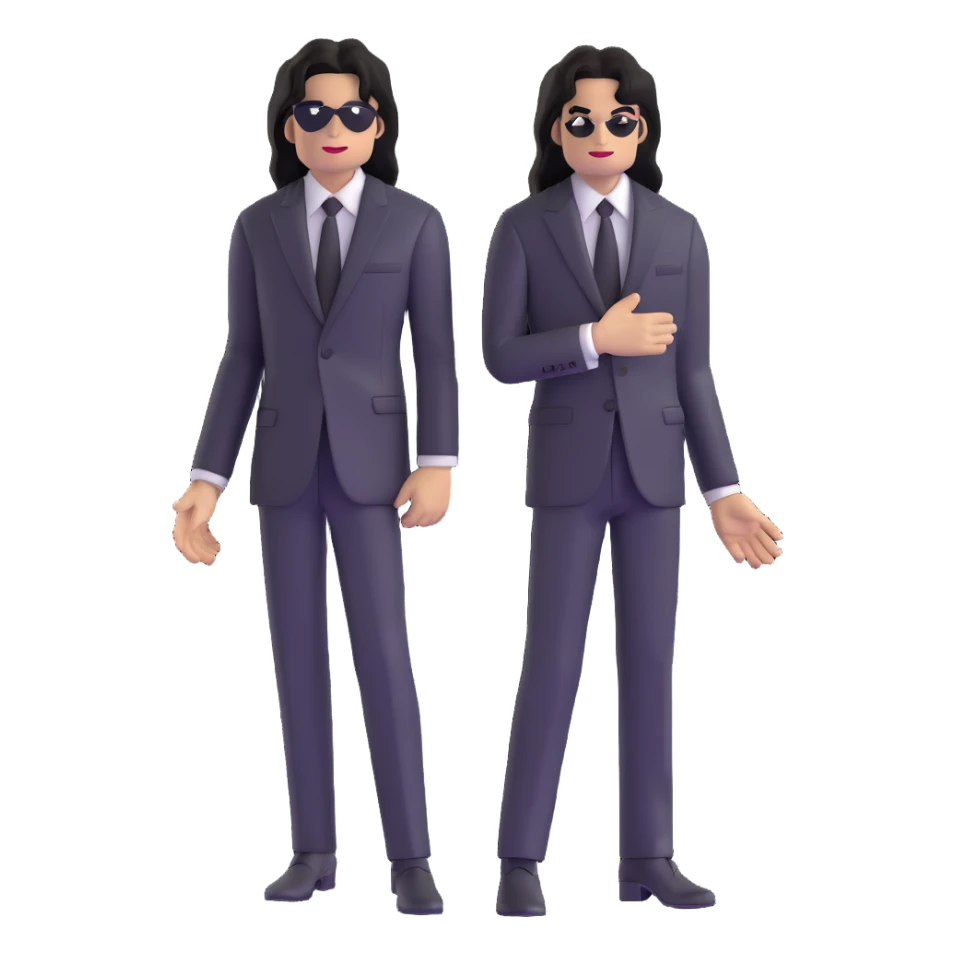 Michael Jackson with long hair in black suit sticker