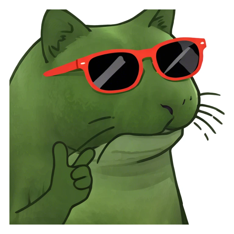 Cat with sunglasses sticker