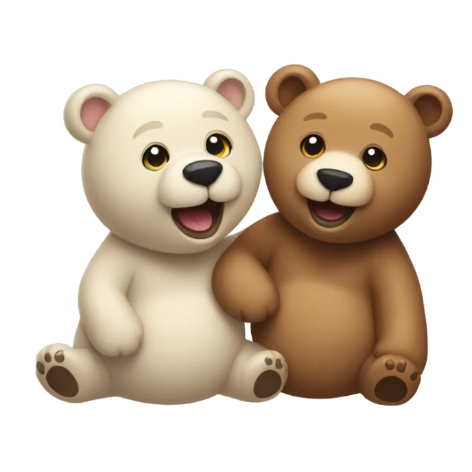 Happy bear with its twin sister  sticker
