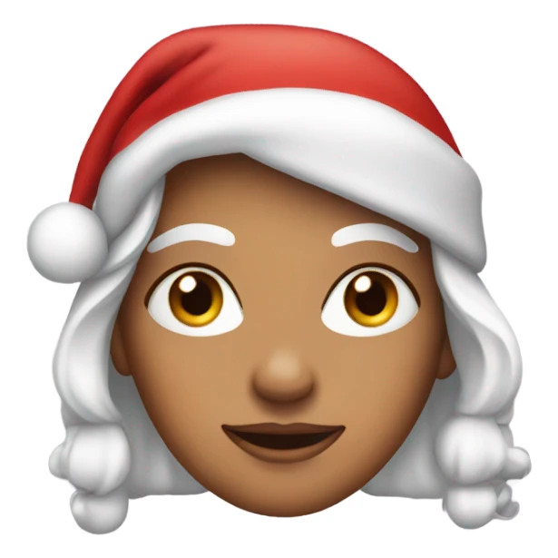 Female santa face sticker