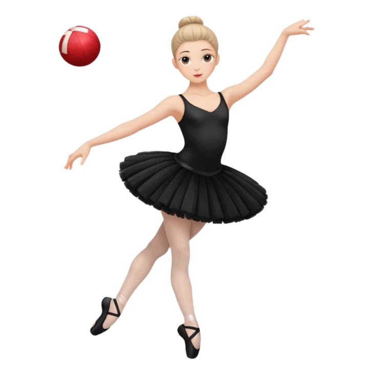 full body balet with black tutu holding ball sticker