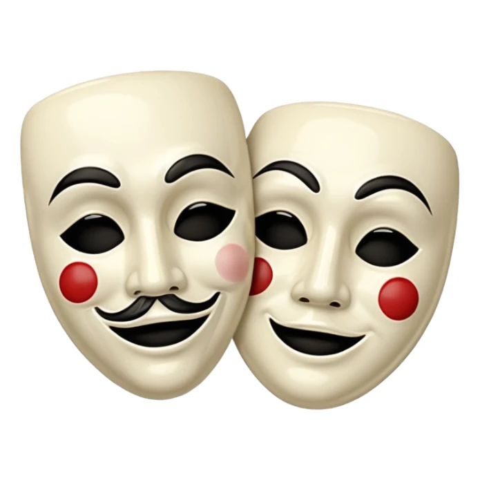 Tragedy and comedy mask happy and sad  sticker