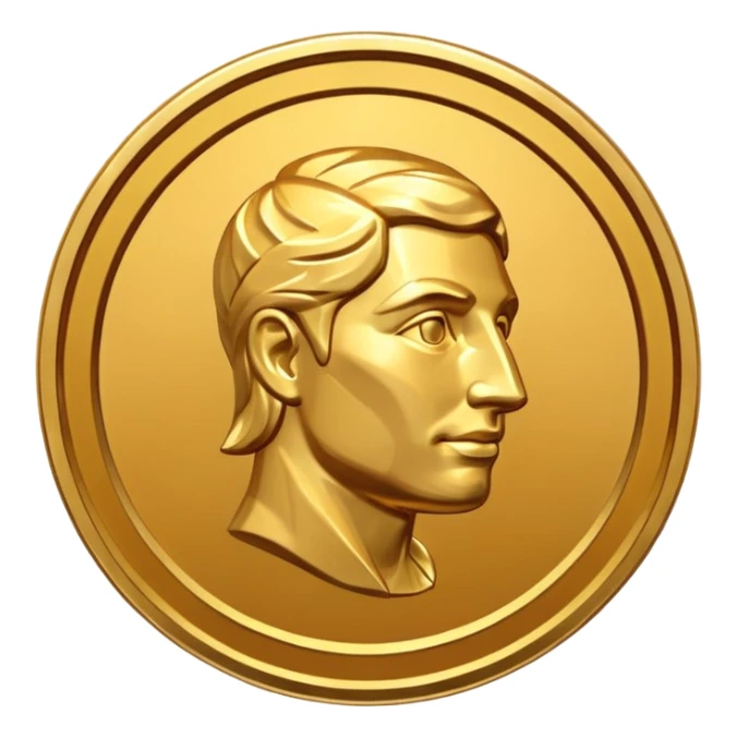 Golden Coin Magic Fantasy Low Poly sticker