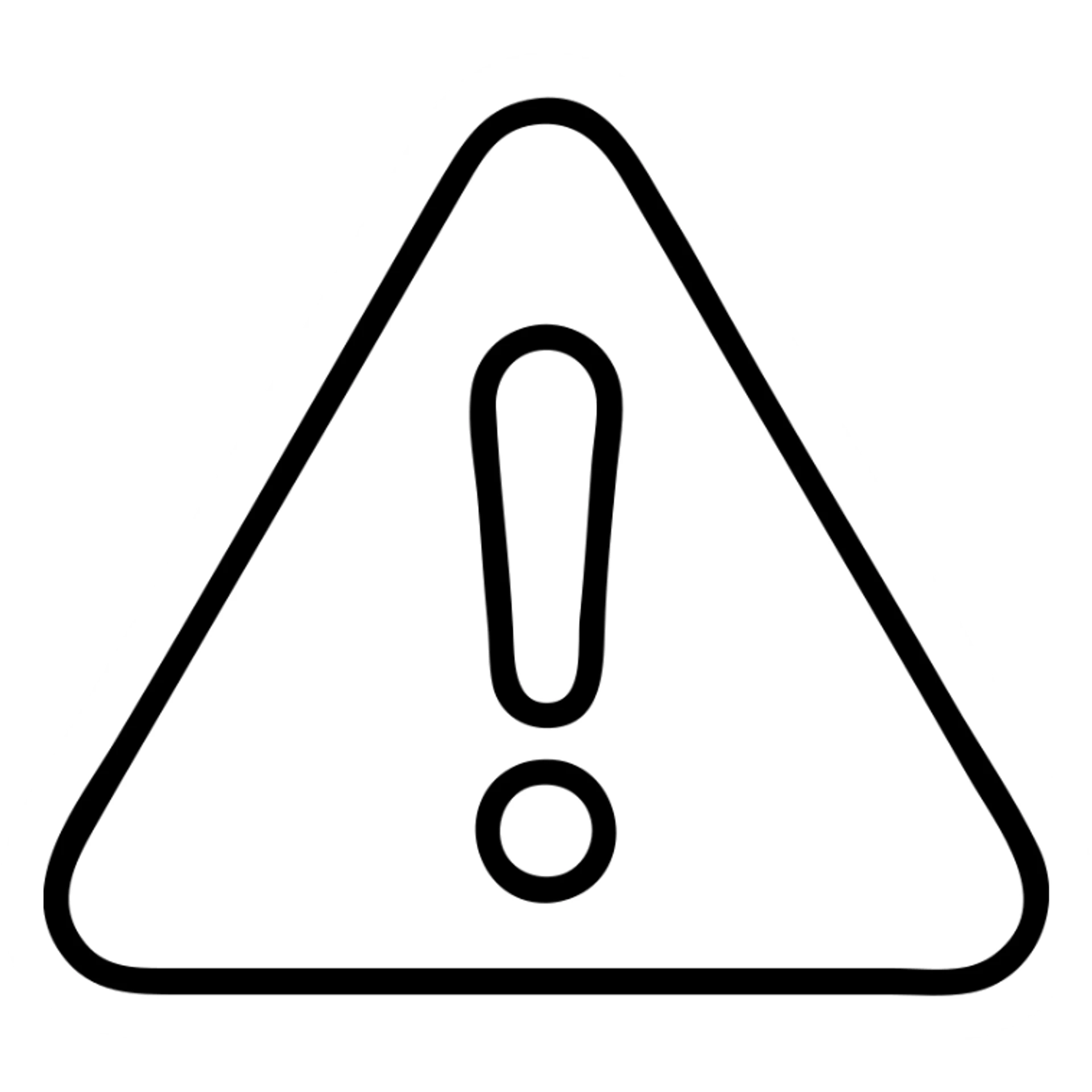 risk icon, alert symbol, outlined style sticker