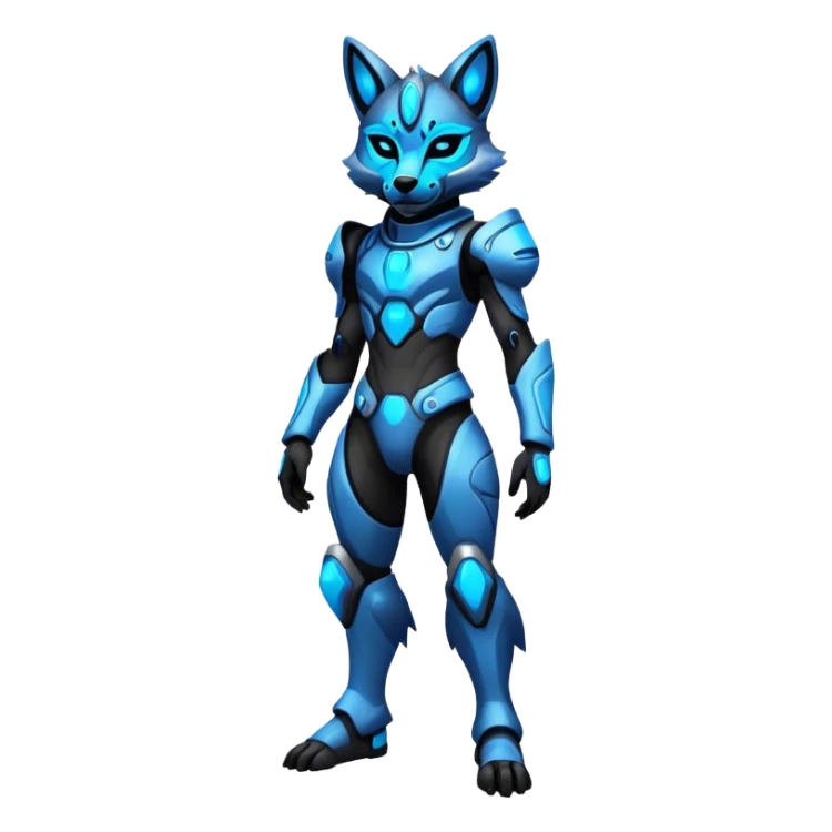 Anthro Protogen-furry-fursona, full body, black screen mask face, sticker