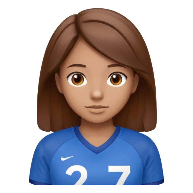 Softball girl number 27 brown hair blue jersey  sticker