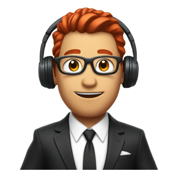am with red hair named rick in a suit dancing right behind a microphone   sticker